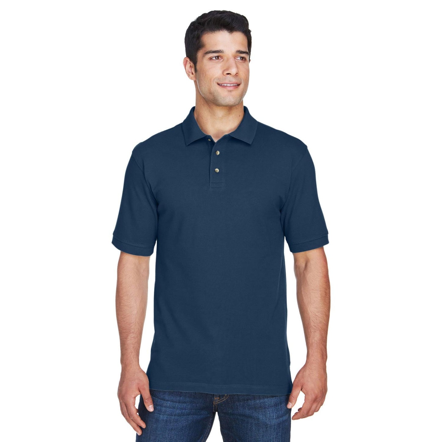 Black Polo Shirt - Harriton - Ringspun Cotton Pique