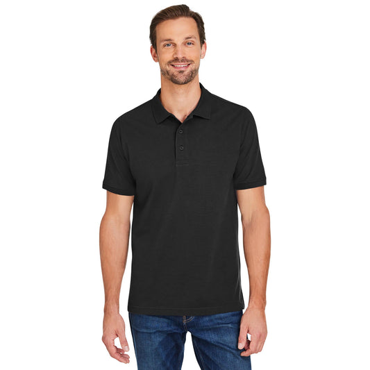 Black Polo Shirts - Harriton - Cotton Snag Protection