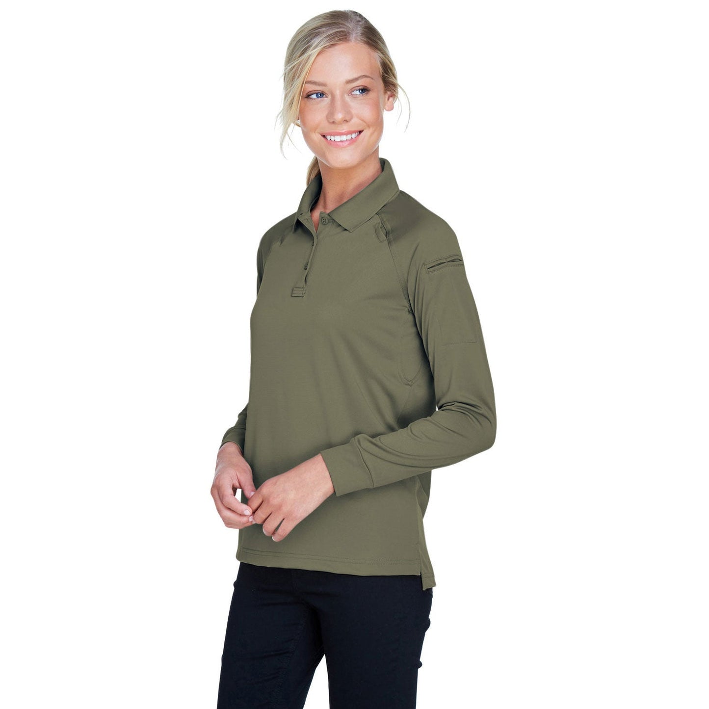 Black Tactical Polo - Harriton - Snag Protection