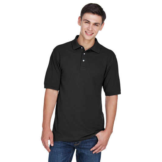 Black Polo Shirt - Harriton - Easy Blend Fabric