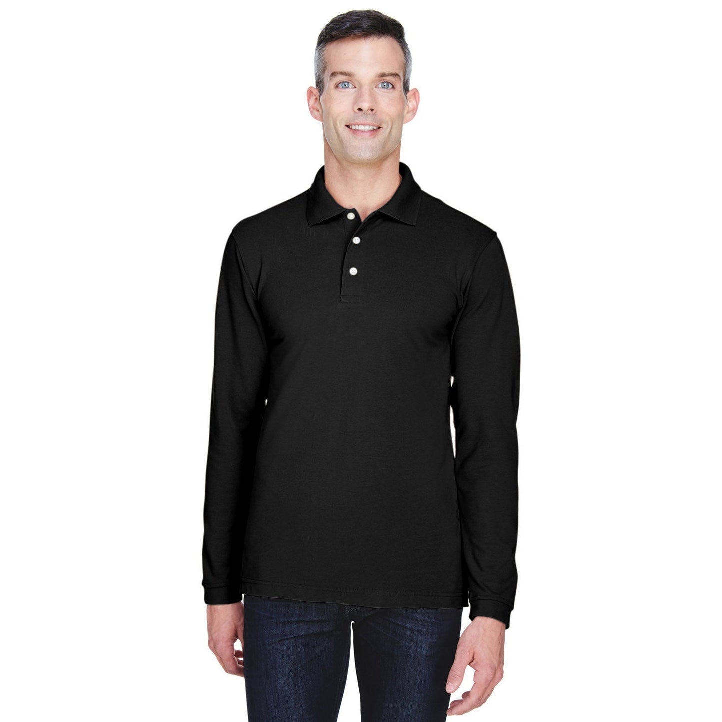 Black Polo Shirt - Harriton - Easy Blend Comfort