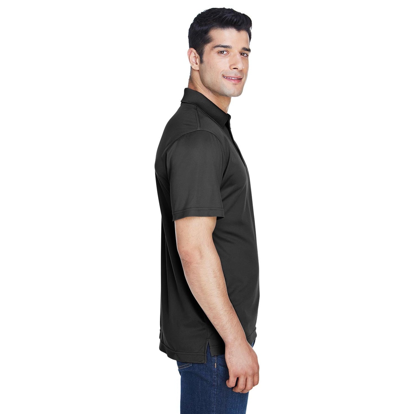 Black Polo Shirts - Harriton - Breathable Polyester