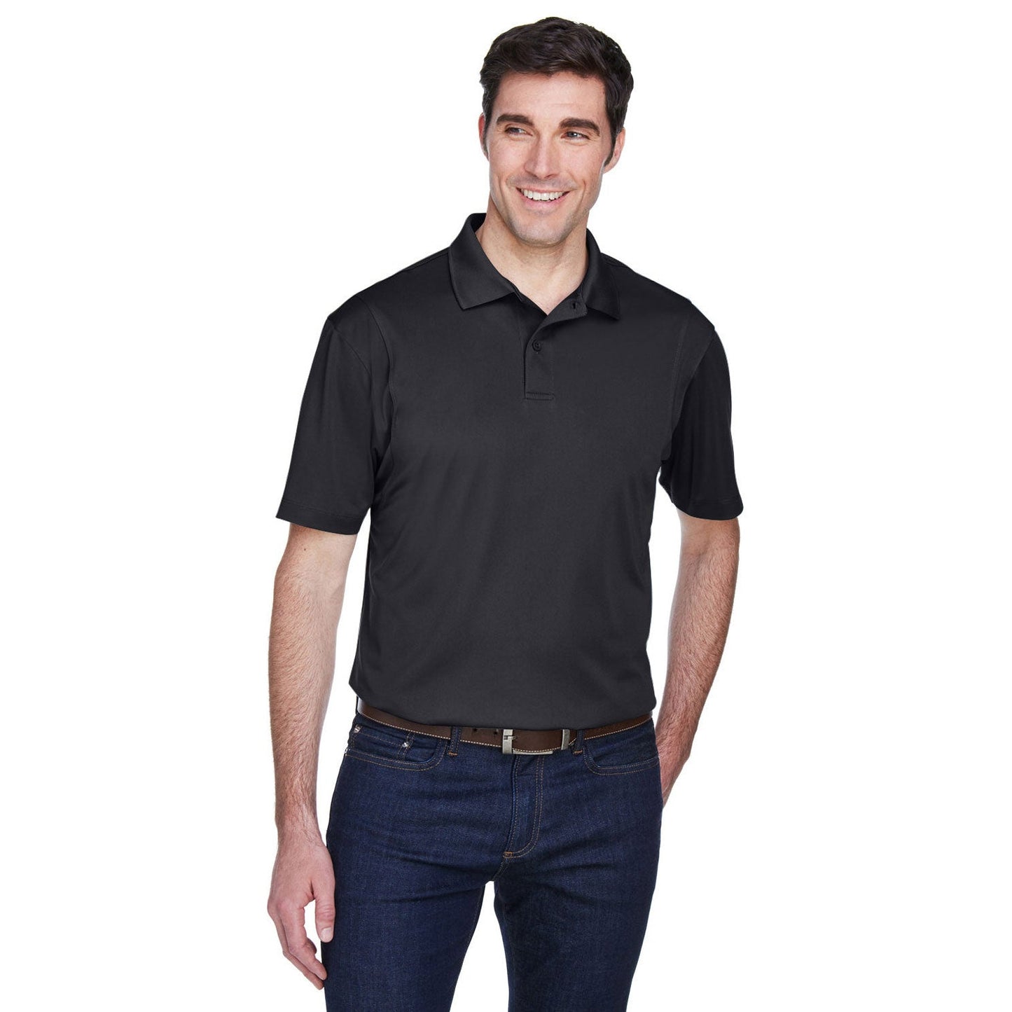 Black Polo Shirt - Harriton - Moisture-Wicking Quality