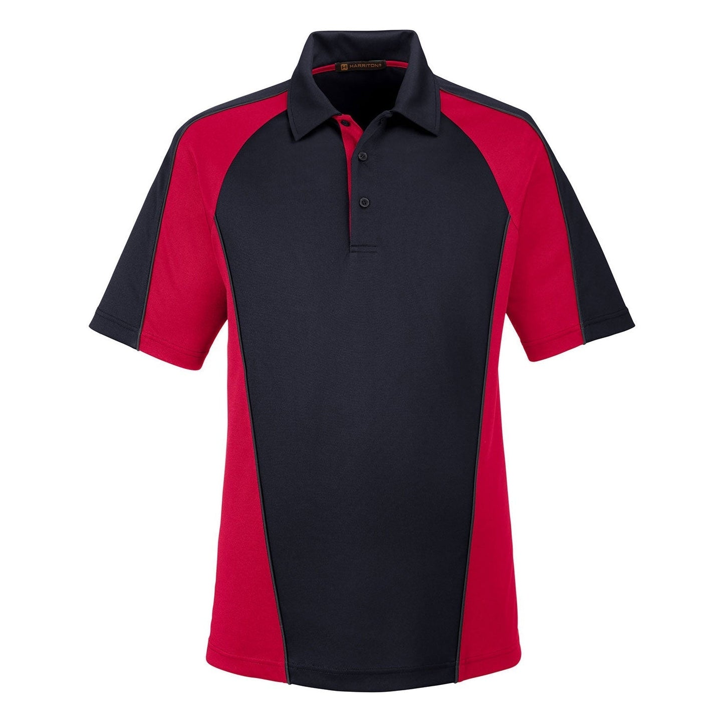 Black/Red/Dark Charcoal Polo - Harriton - Snag Protection