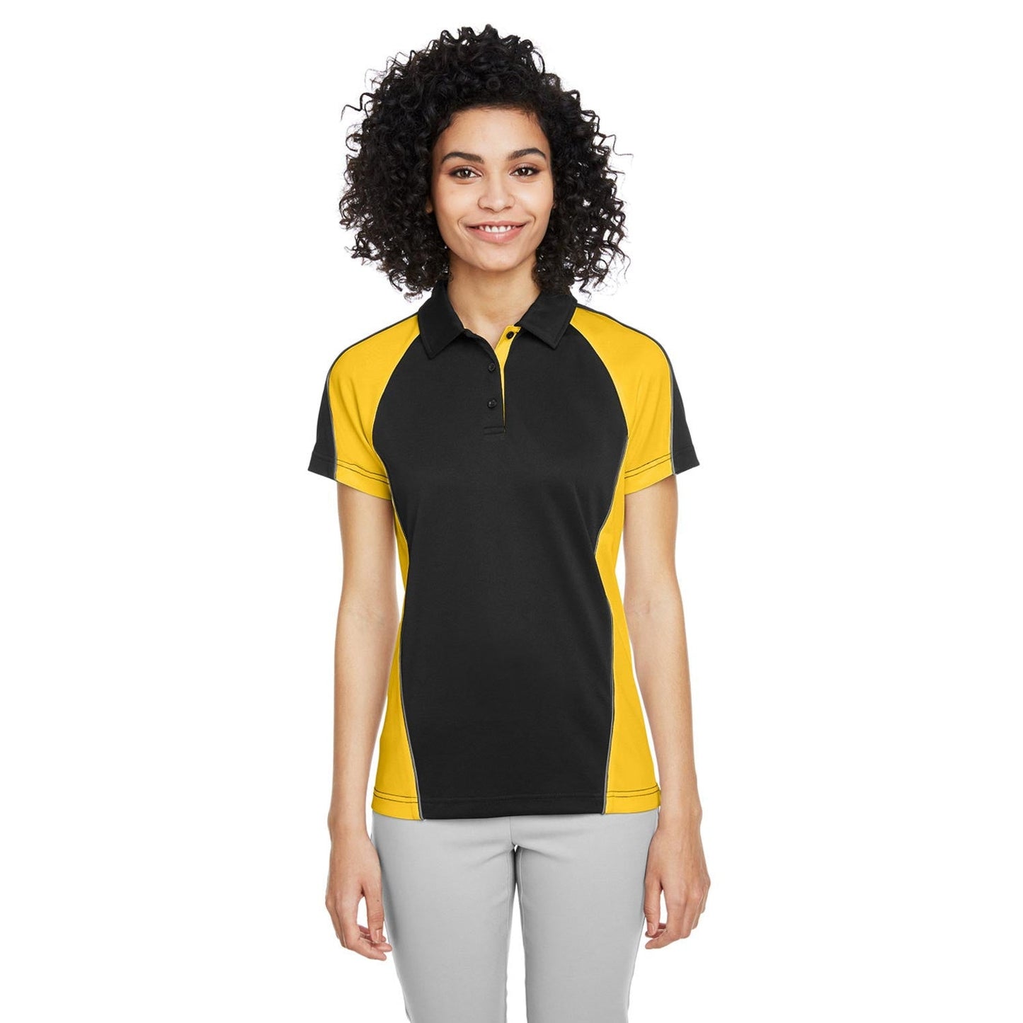 Black/Red/Dark Charcoal Polo - Harriton - Stylish Fit