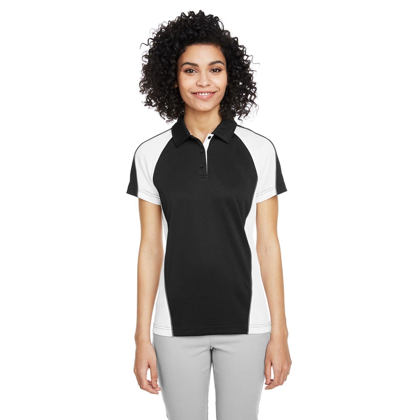 Black/Red/Dark Charcoal Polo - Harriton - Stylish Fit