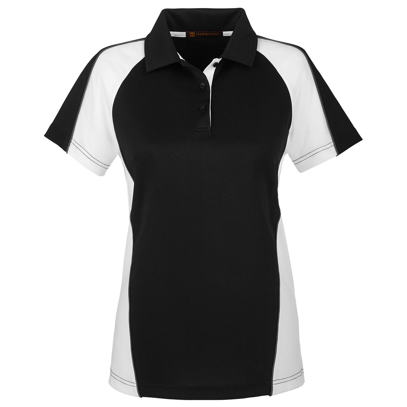 Black/Red/Dark Charcoal Polo - Harriton - Stylish Fit