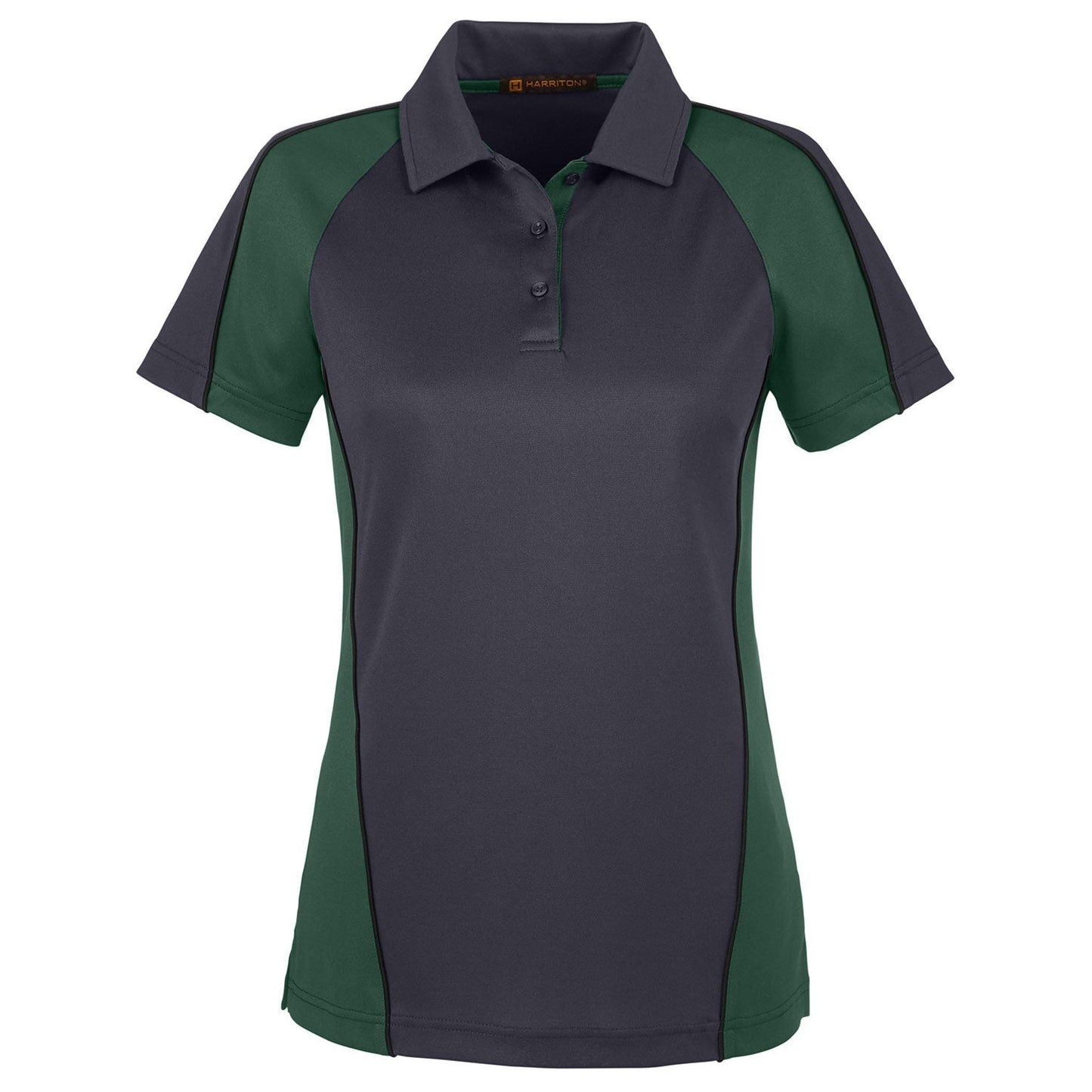 Black/Red/Dark Charcoal Polo - Harriton - Stylish Fit
