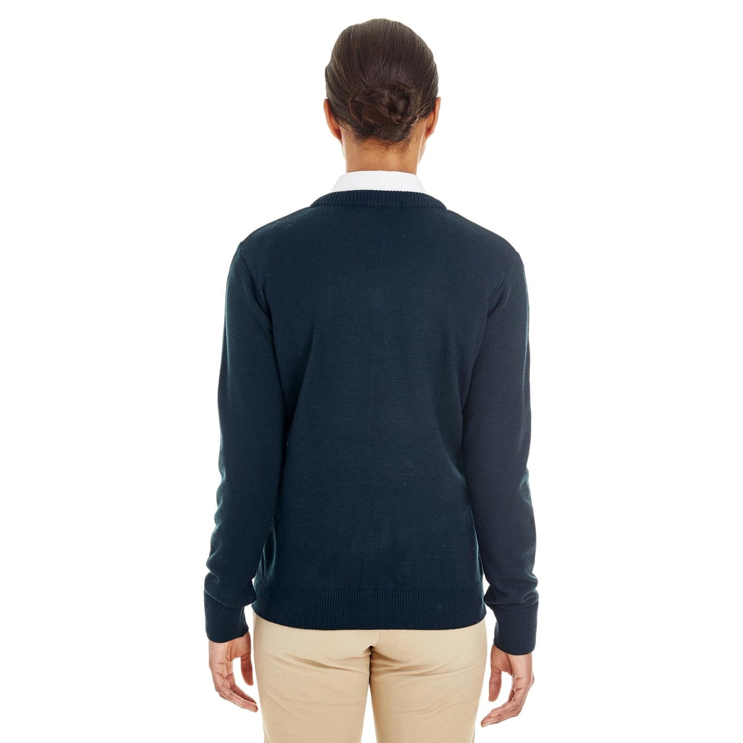 Black Sweaters - Harriton - V-Neck Acrylic Blend