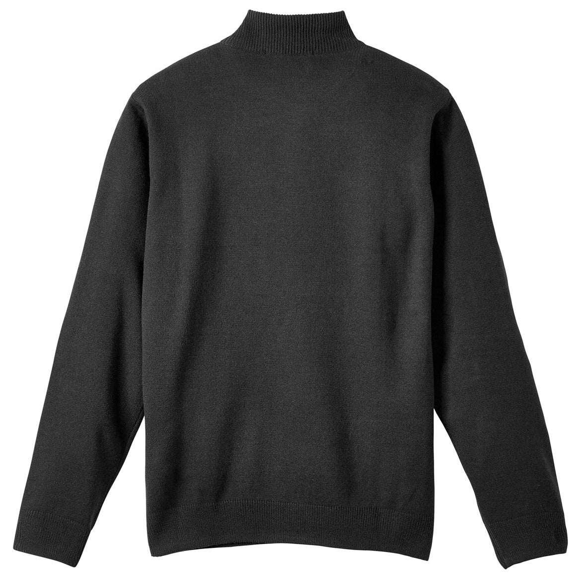 Black Sweaters - Stylish Zip Sweater - Harriton - Acrylic Knit