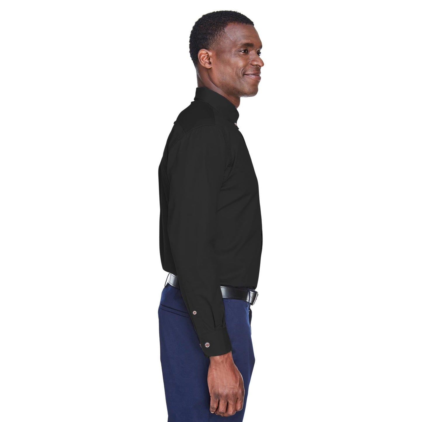 Black Button Up Shirts - Harriton - Easy Blend Twill