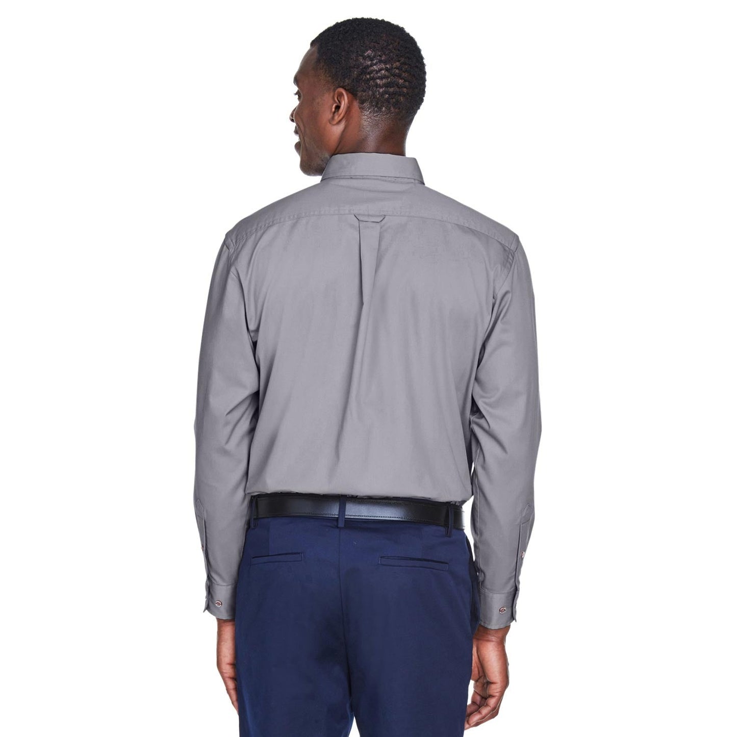 Black Button Up Shirts - Harriton - Easy Blend Twill