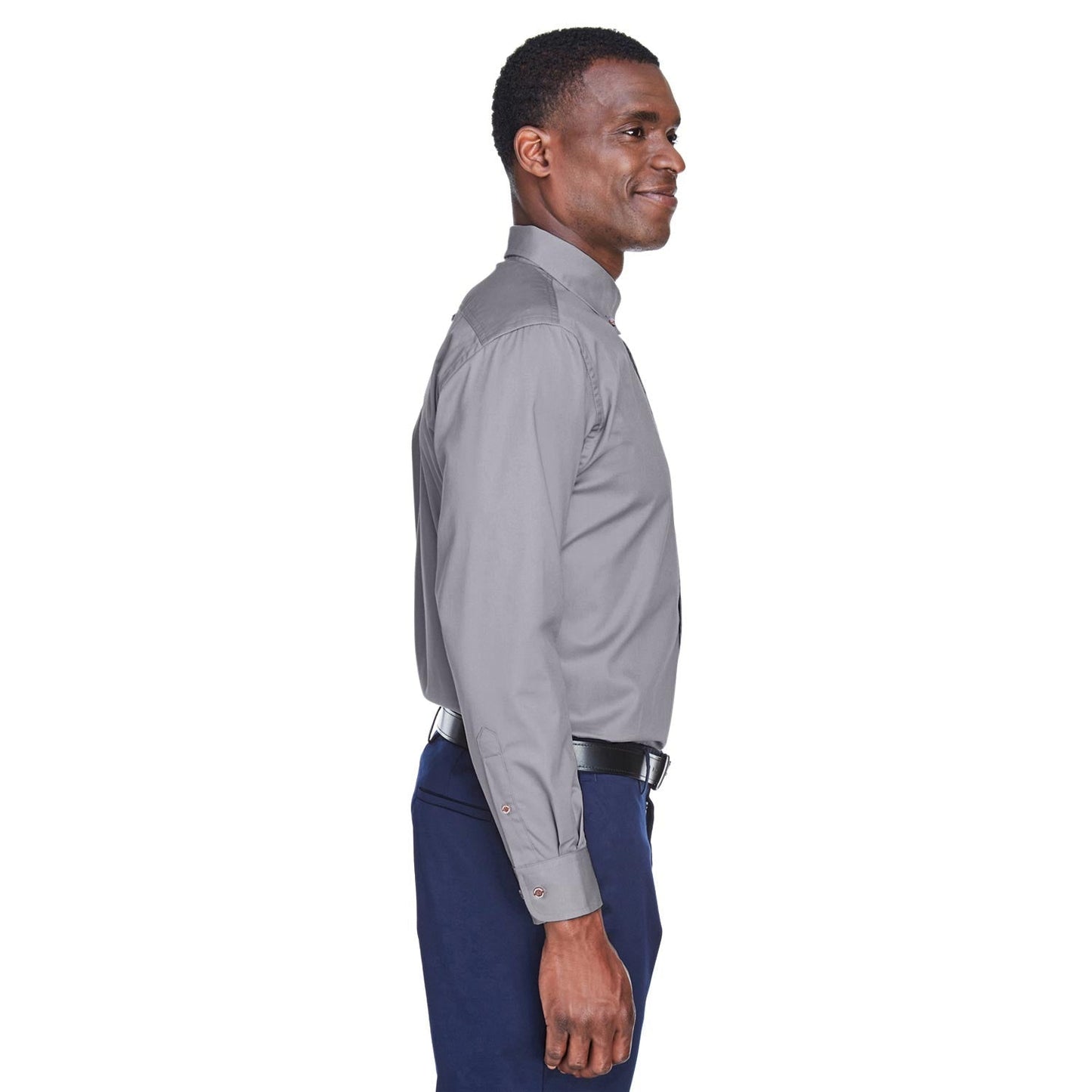 Black Button Up Shirts - Harriton - Easy Blend Twill