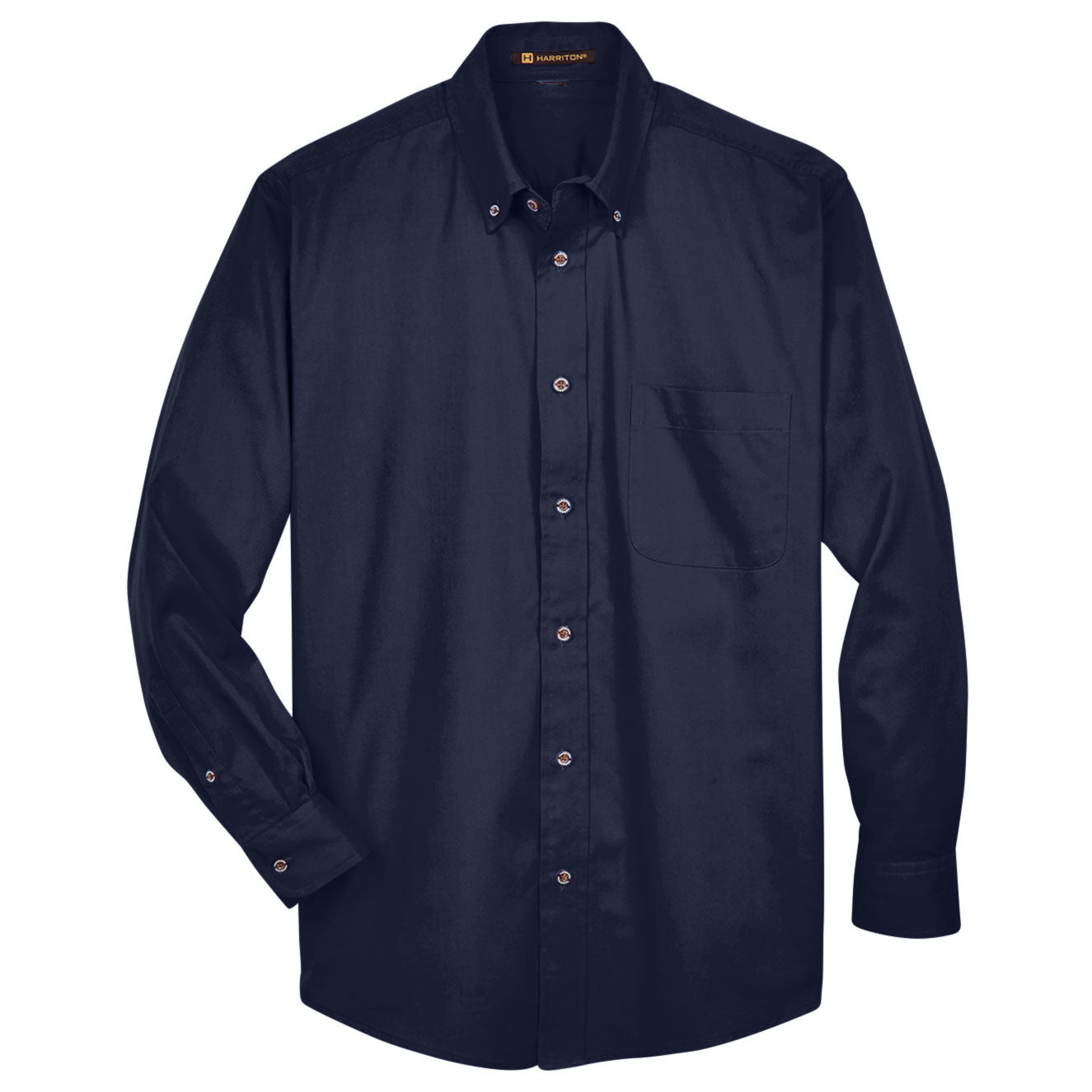 Black Button Up Shirts - Harriton - Easy Blend Twill