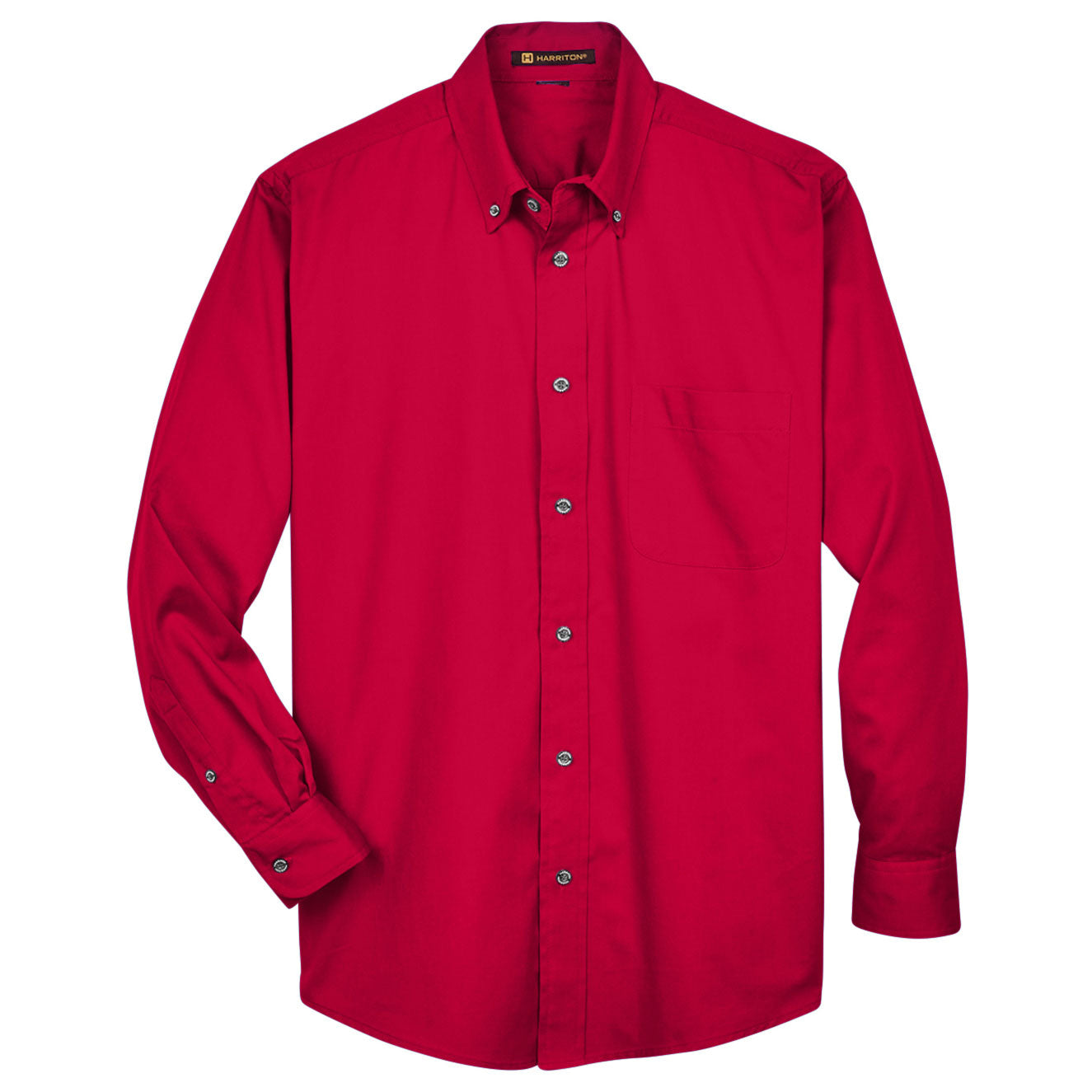 Black Button Up Shirts - Harriton - Easy Blend Twill
