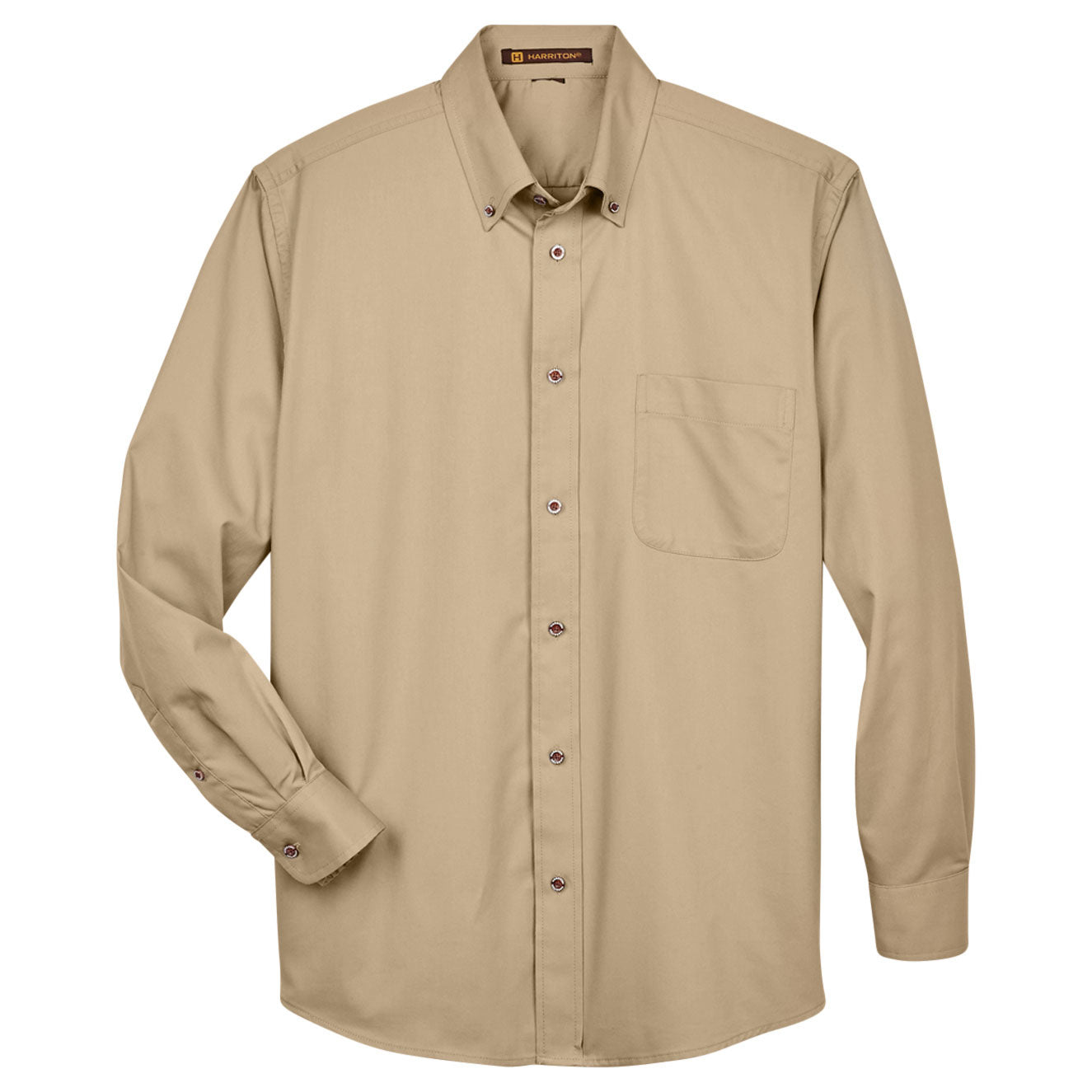 Black Button Up Shirts - Harriton - Easy Blend Twill