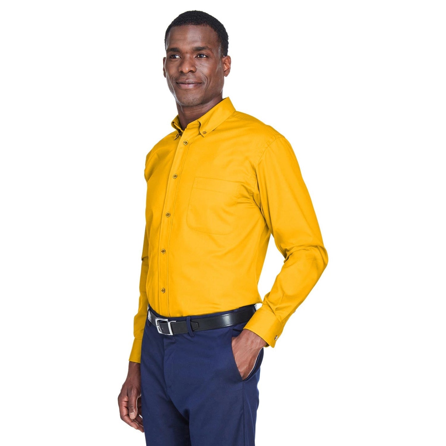 Black Button Up Shirts - Harriton - Easy Blend Twill