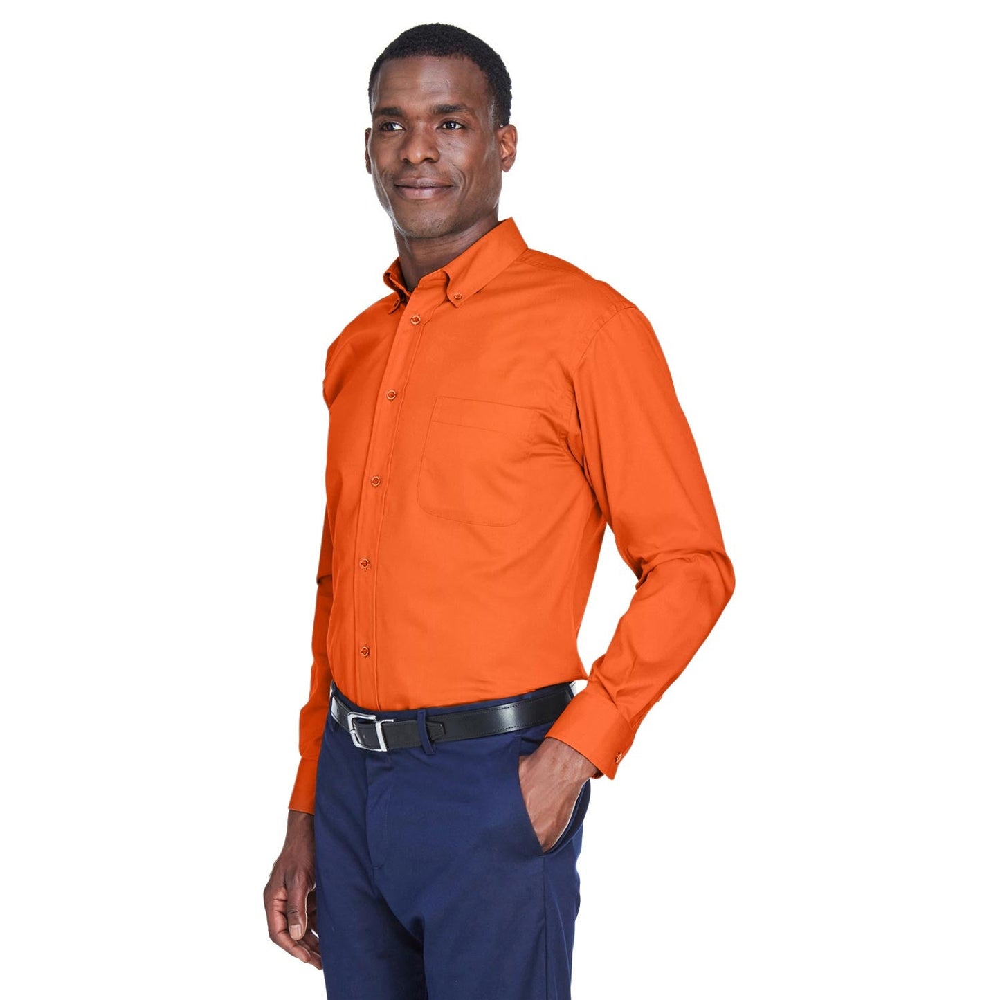 Black Button Up Shirts - Harriton - Easy Blend Twill