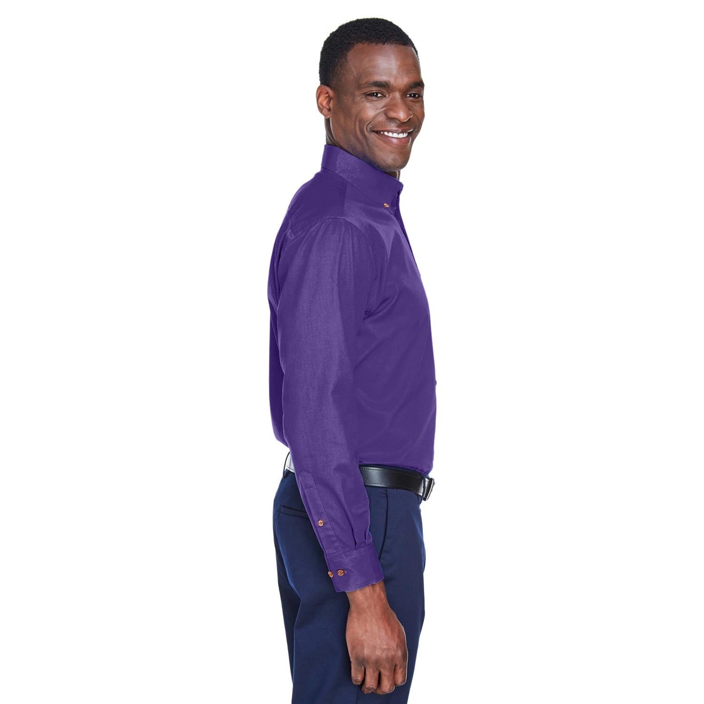 Black Button Up Shirts - Harriton - Easy Blend Twill