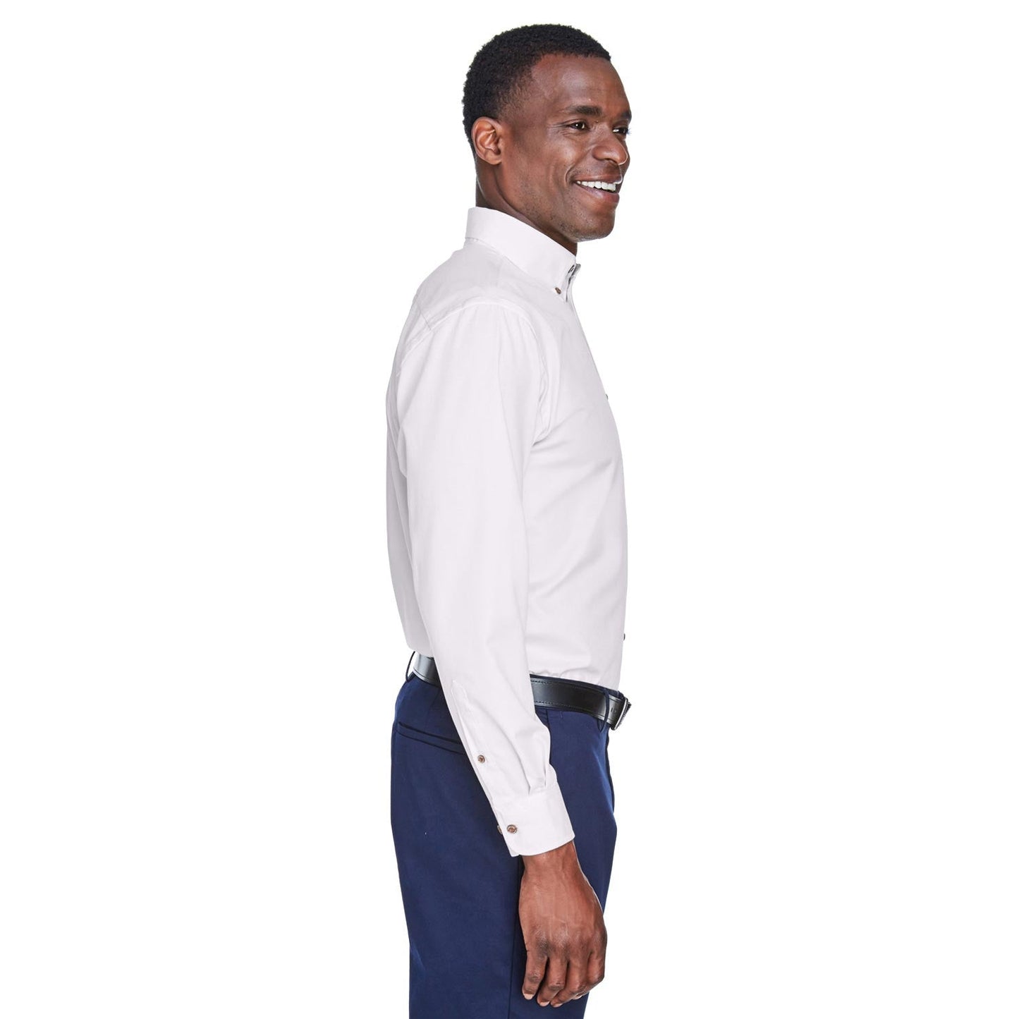 Black Button Up Shirts - Harriton - Easy Blend Twill