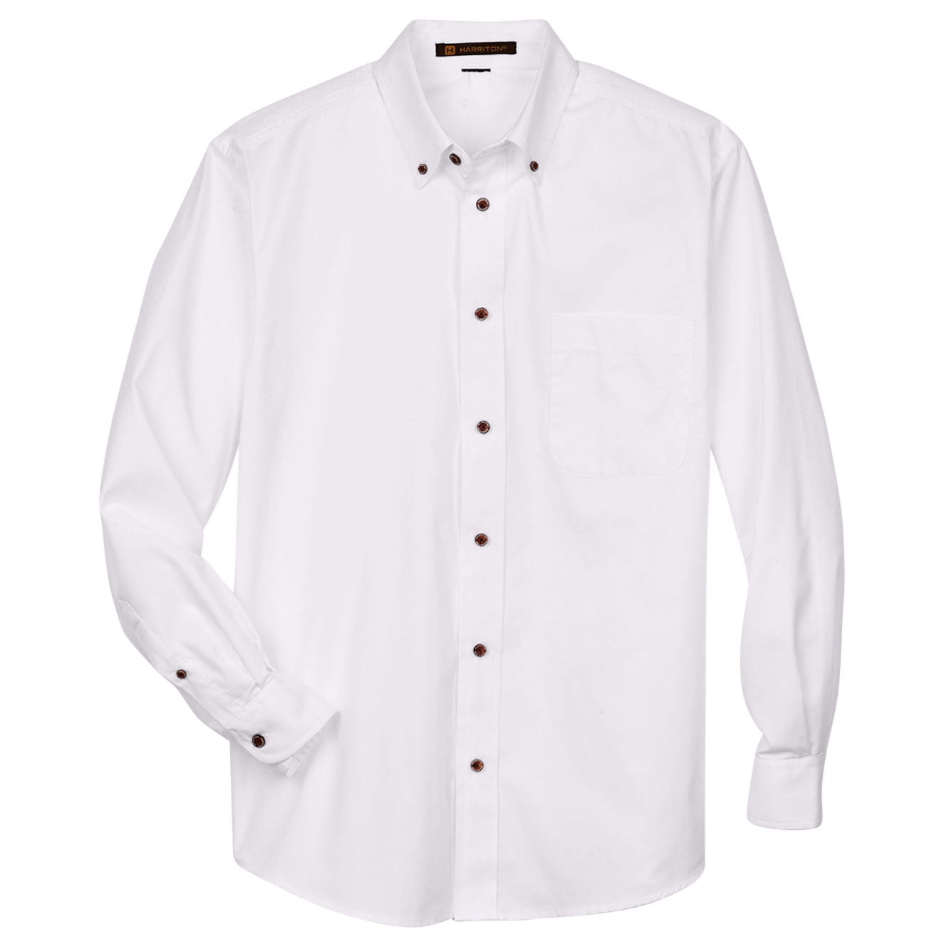 Black Button Up Shirts - Harriton - Easy Blend Twill