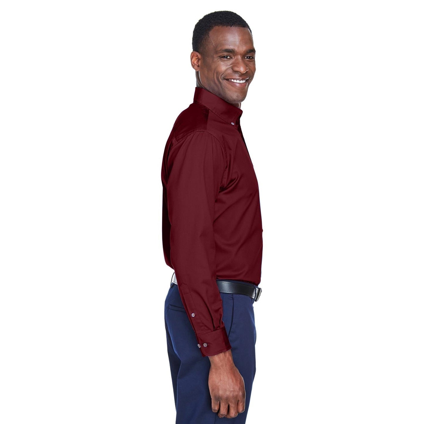 Black Button Up Shirts - Harriton - Easy Blend Twill
