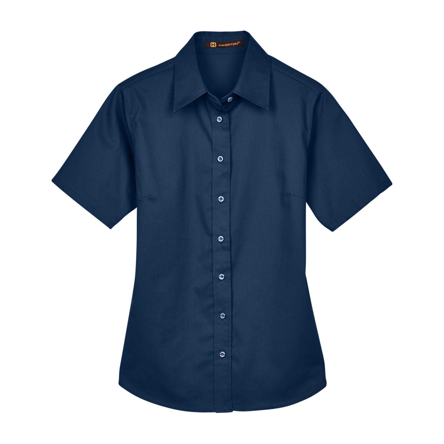 Black Button Up Shirt - Harriton - Short Sleeve Twill