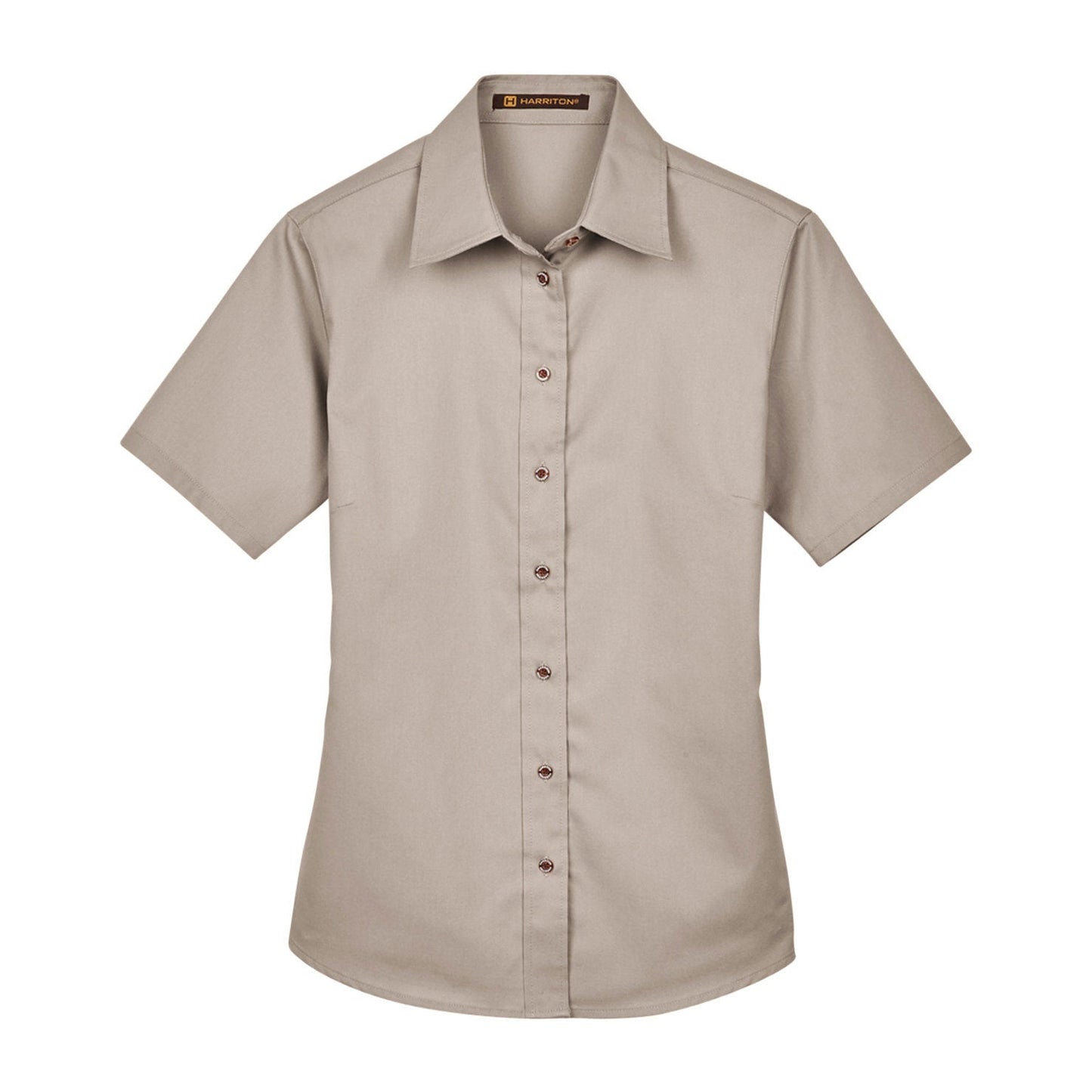 Black Button Up Shirt - Harriton - Short Sleeve Twill