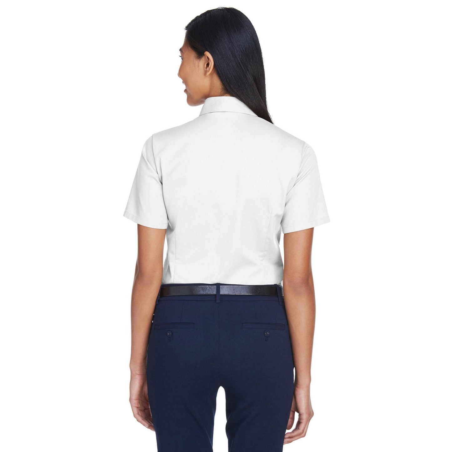 Black Button Up Shirt - Harriton - Short Sleeve Twill