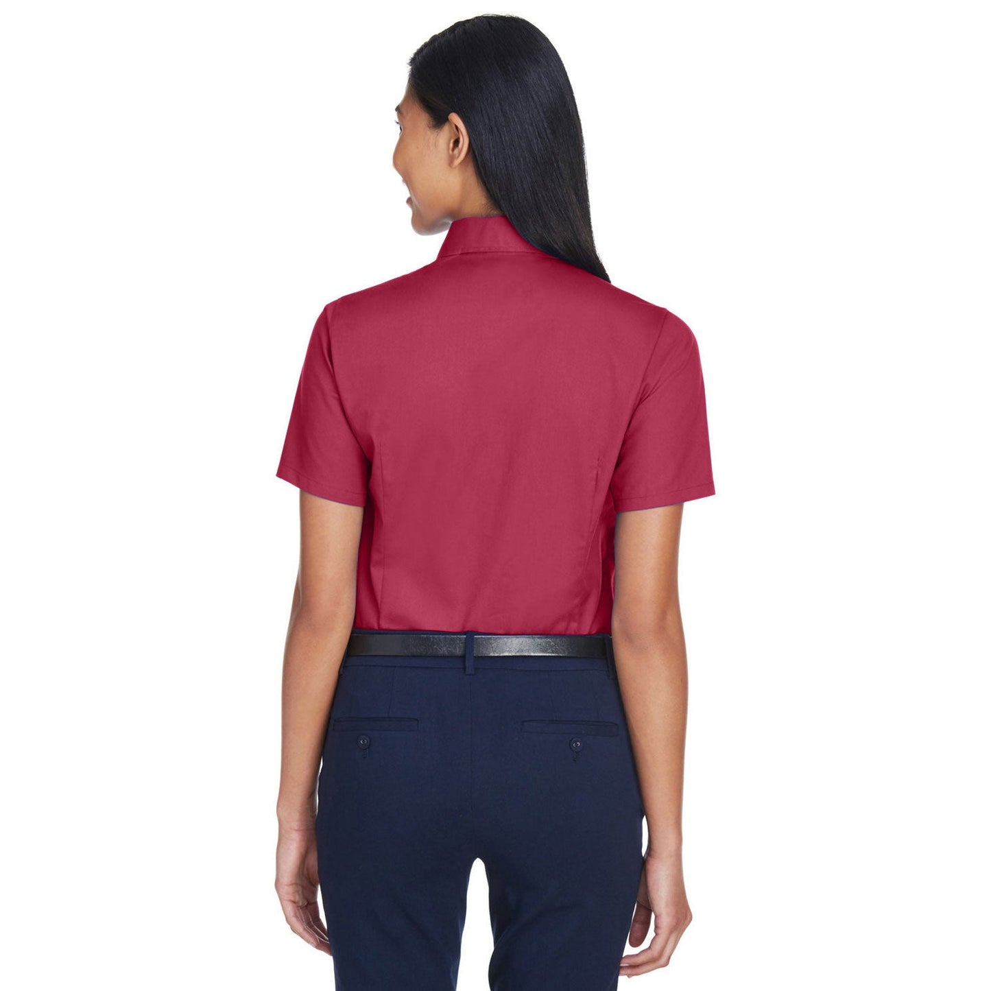 Black Button Up Shirt - Harriton - Short Sleeve Twill