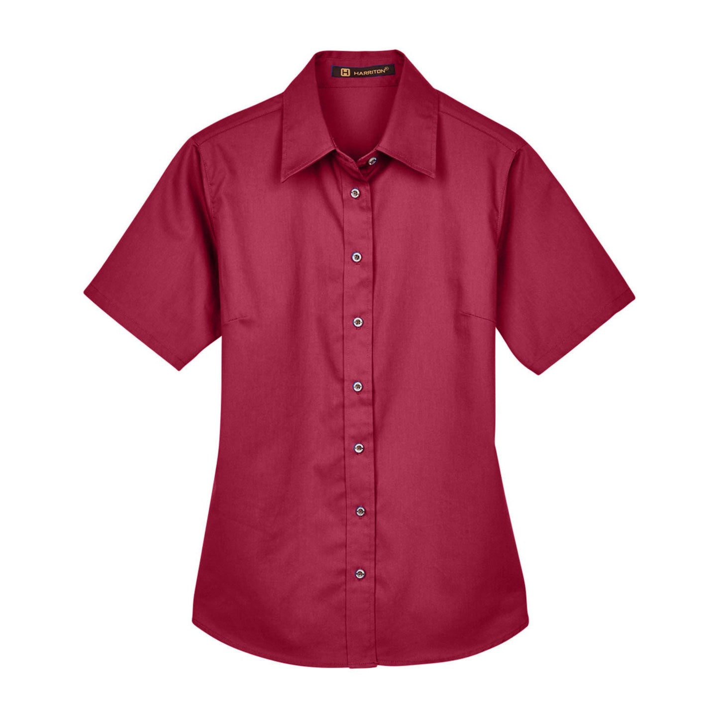 Black Button Up Shirt - Harriton - Short Sleeve Twill