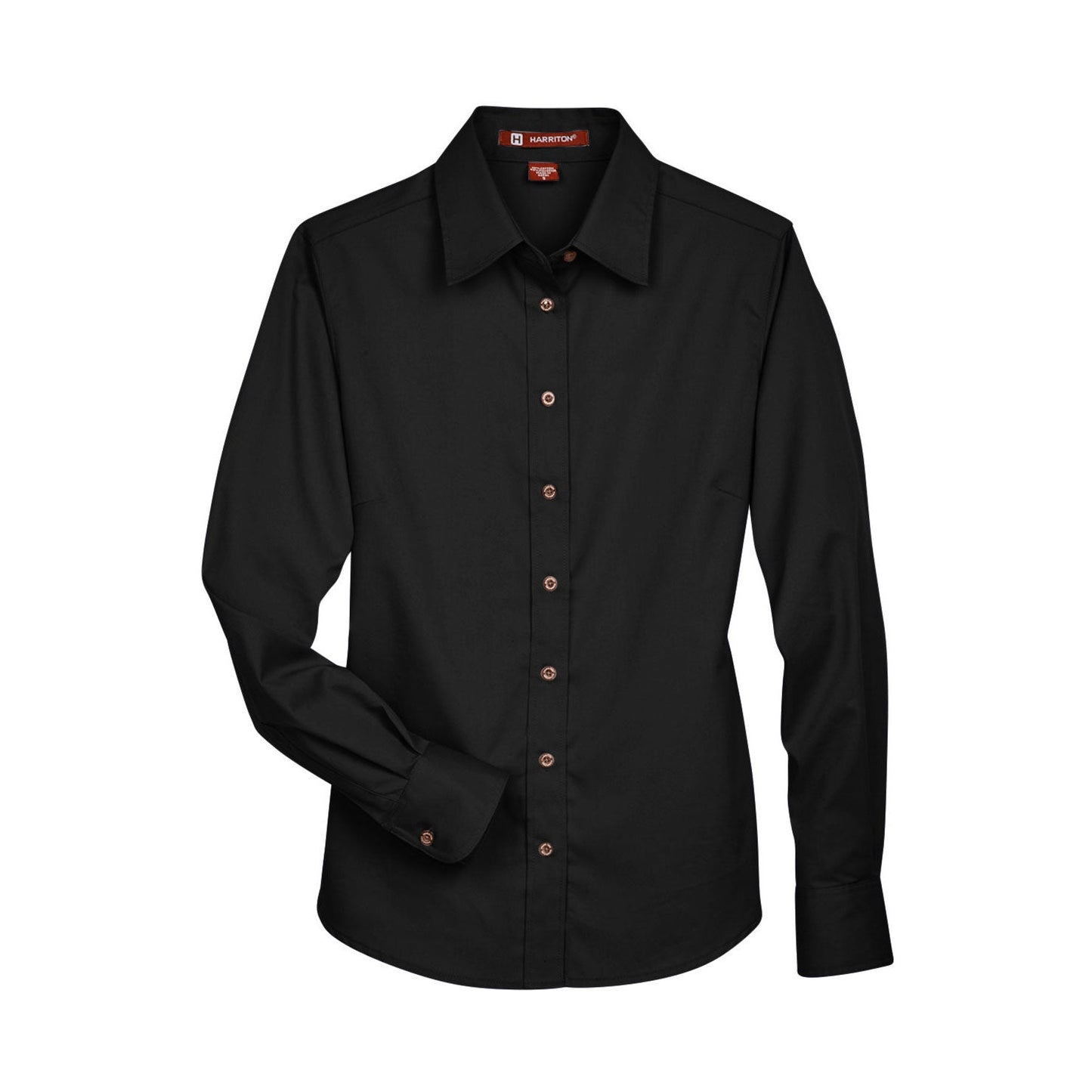 Black Button Up Shirts - Harriton - Easy Blend Twill