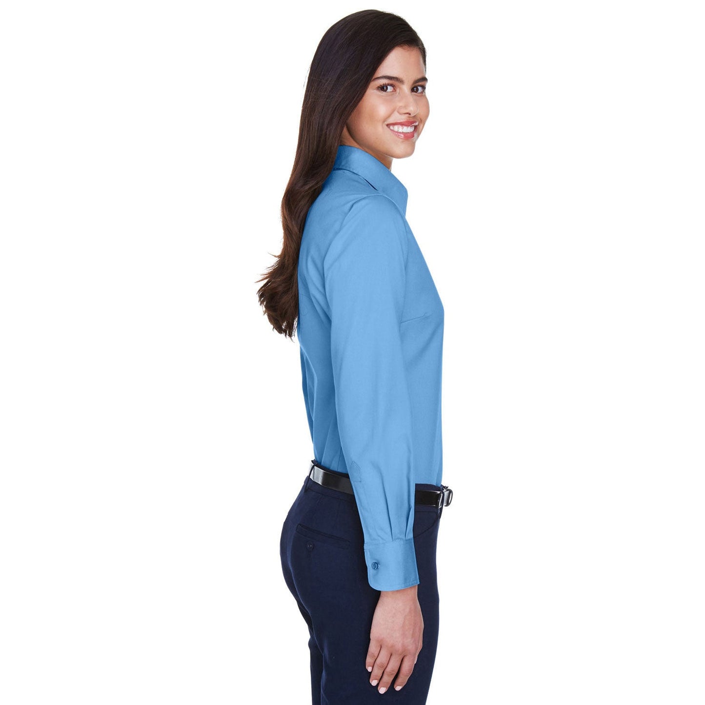 Black Button Up Shirts - Harriton - Easy Blend Twill