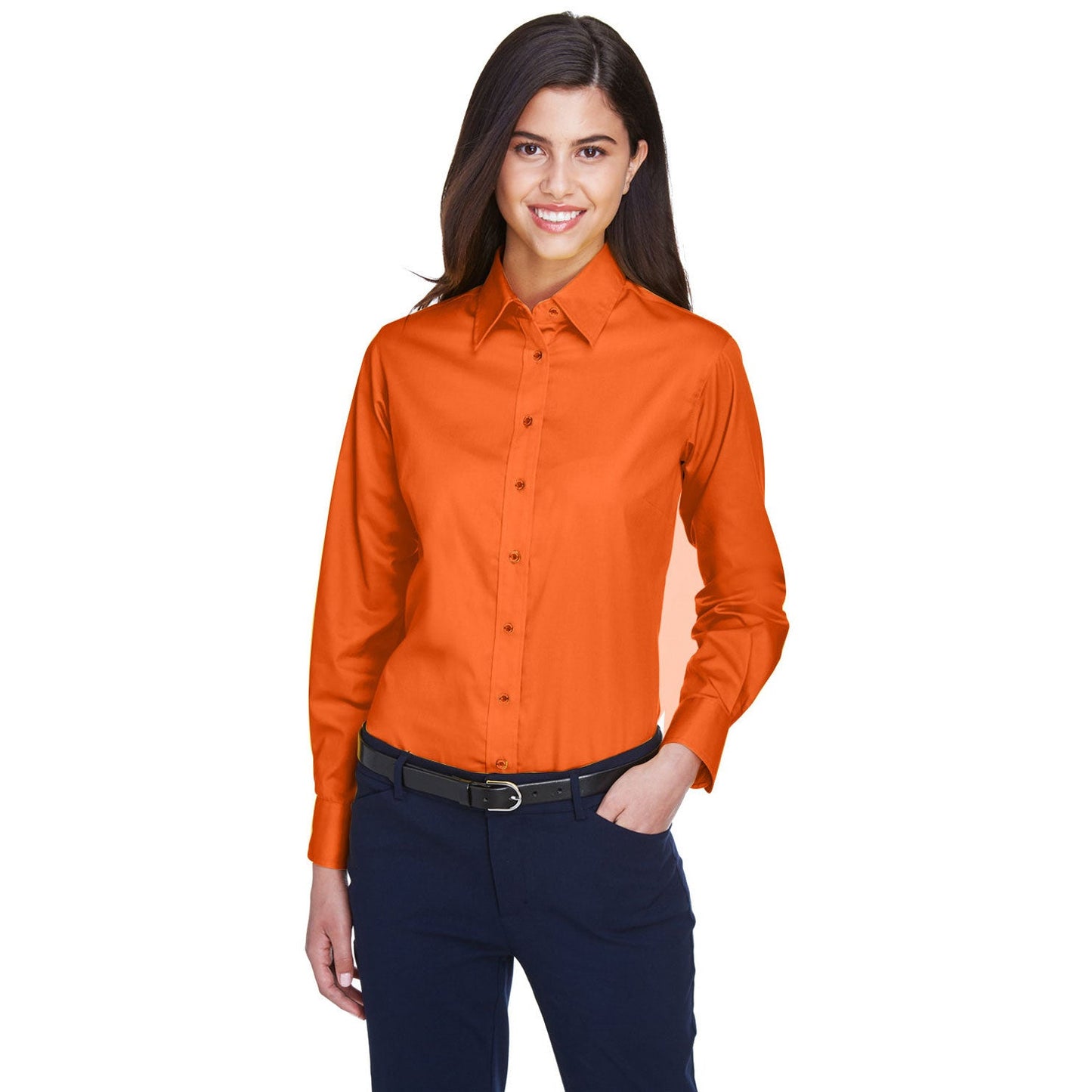 Black Button Up Shirts - Harriton - Easy Blend Twill