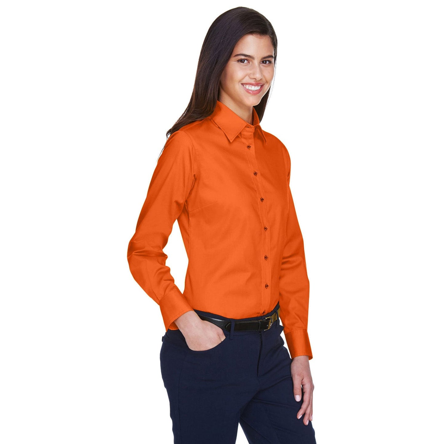 Black Button Up Shirts - Harriton - Easy Blend Twill