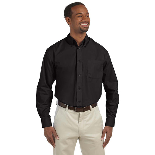 Black Button Up Shirt - Harriton - Essential Fabric