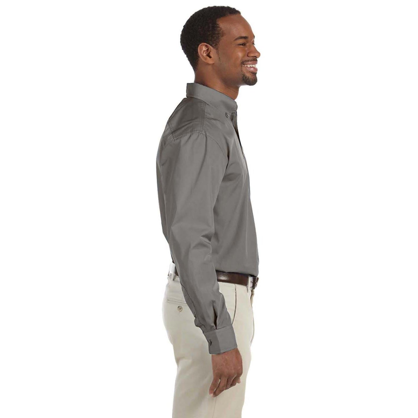 Black Button Up Shirt - Harriton - Essential Fabric
