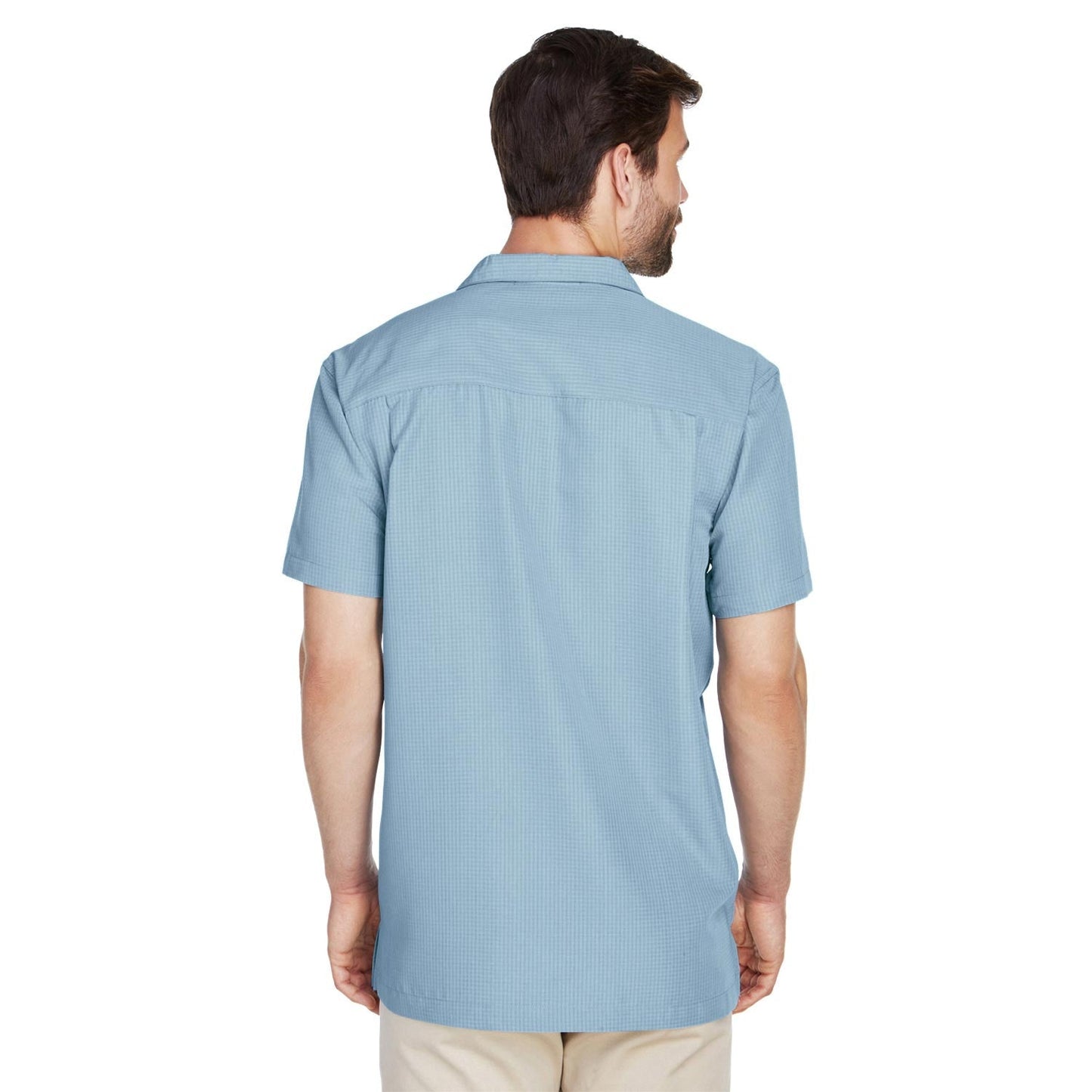 Black Button Up Shirt - Harriton - Textured Camp Style