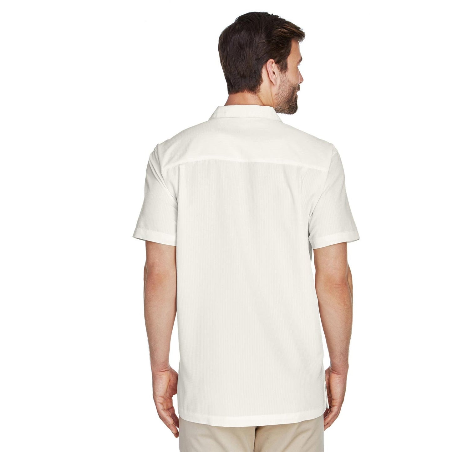 Black Button Up Shirt - Harriton - Textured Camp Style