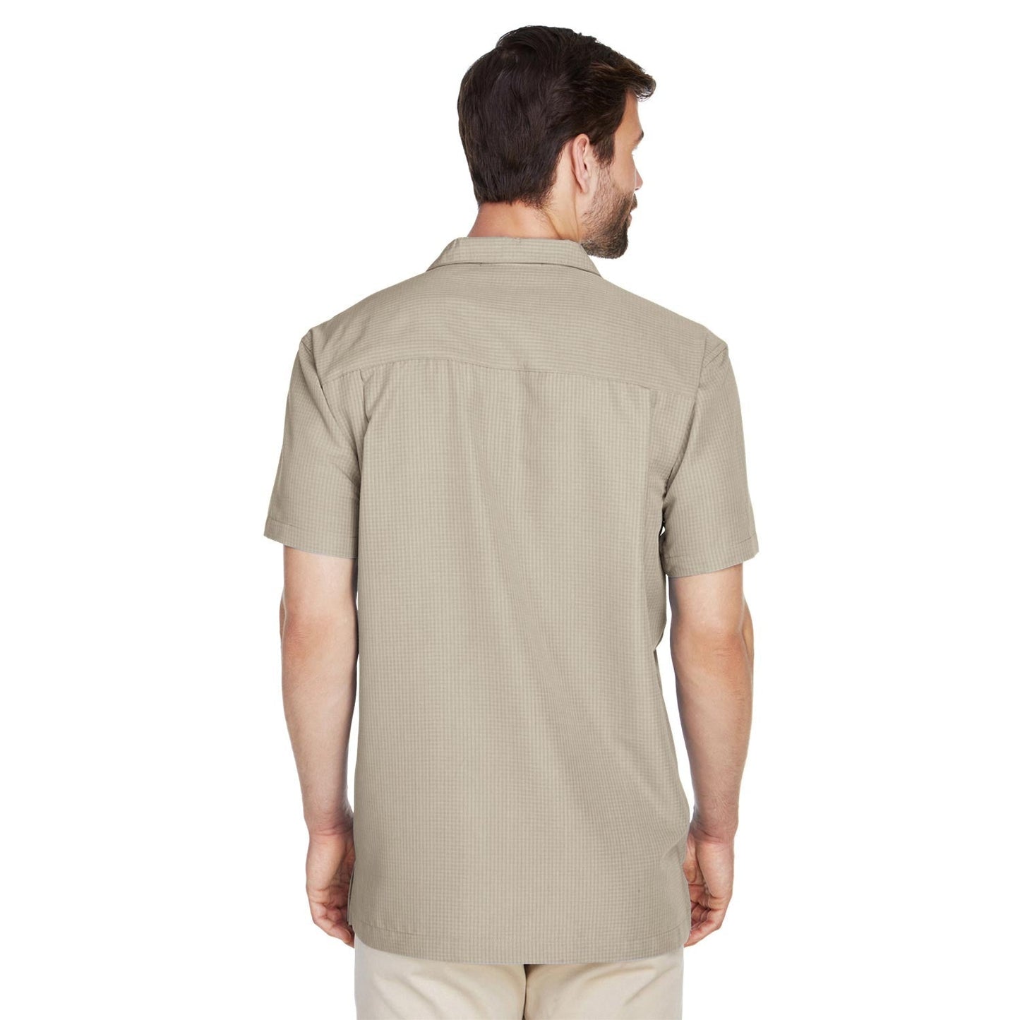 Black Button Up Shirt - Harriton - Textured Camp Style