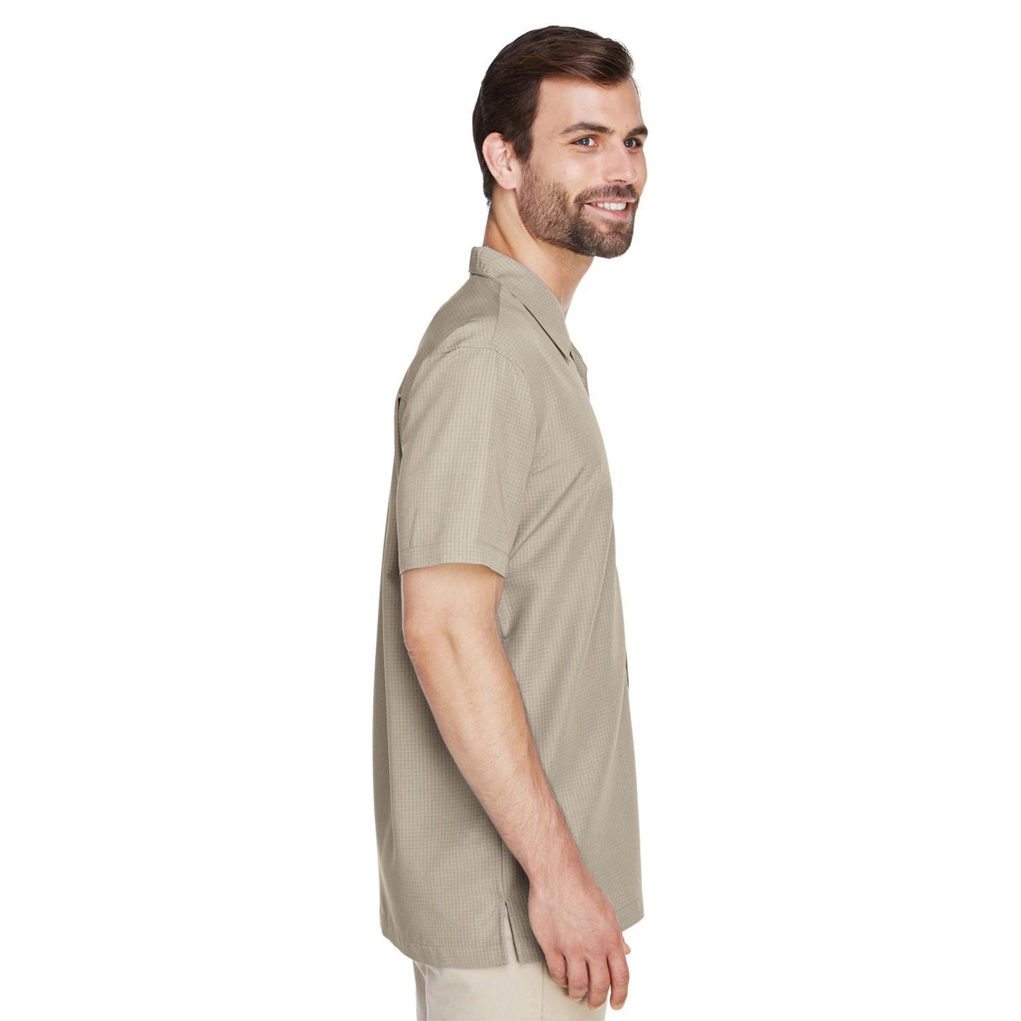 Black Button Up Shirt - Harriton - Textured Camp Style
