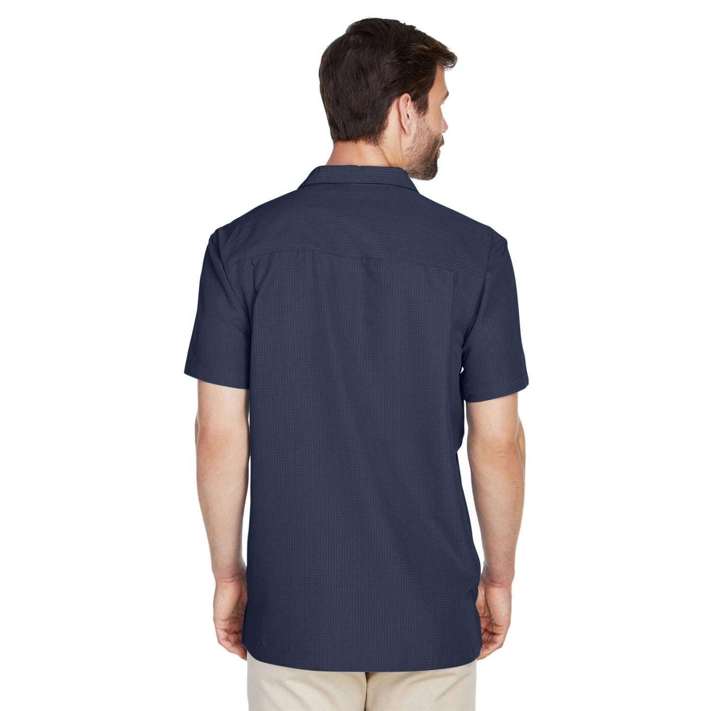 Black Button Up Shirt - Harriton - Textured Camp Style