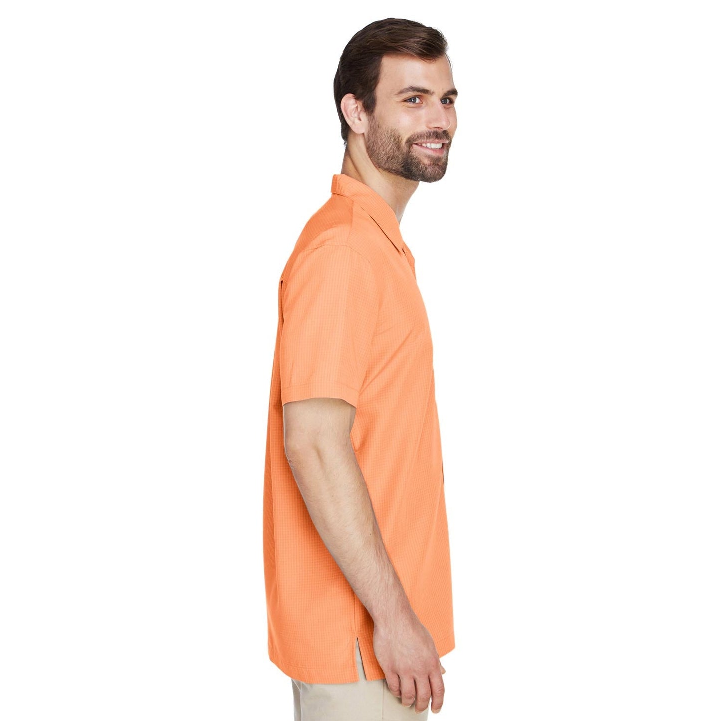 Black Button Up Shirt - Harriton - Textured Camp Style