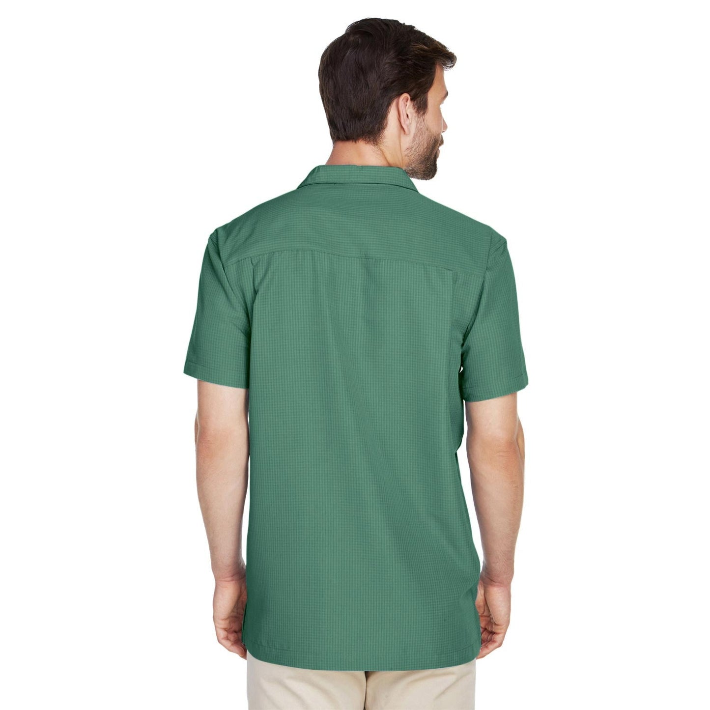 Black Button Up Shirt - Harriton - Textured Camp Style