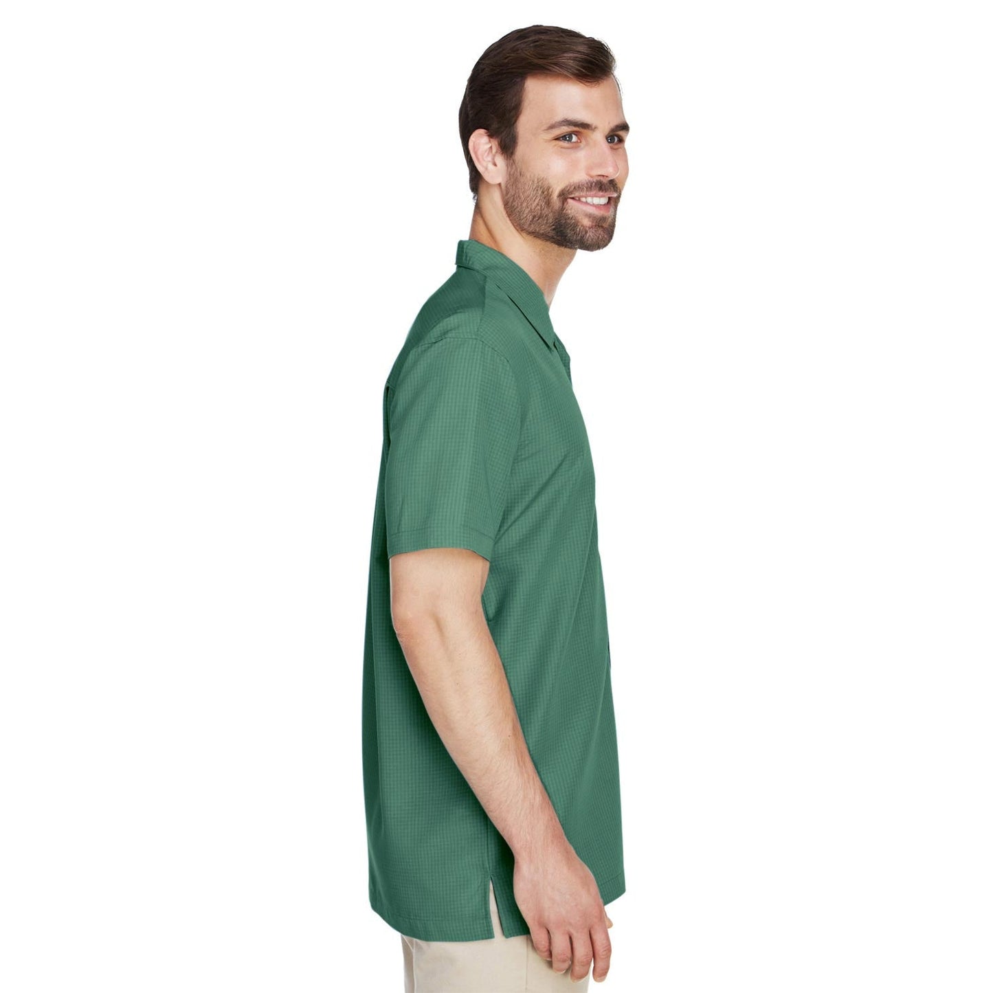 Black Button Up Shirt - Harriton - Textured Camp Style