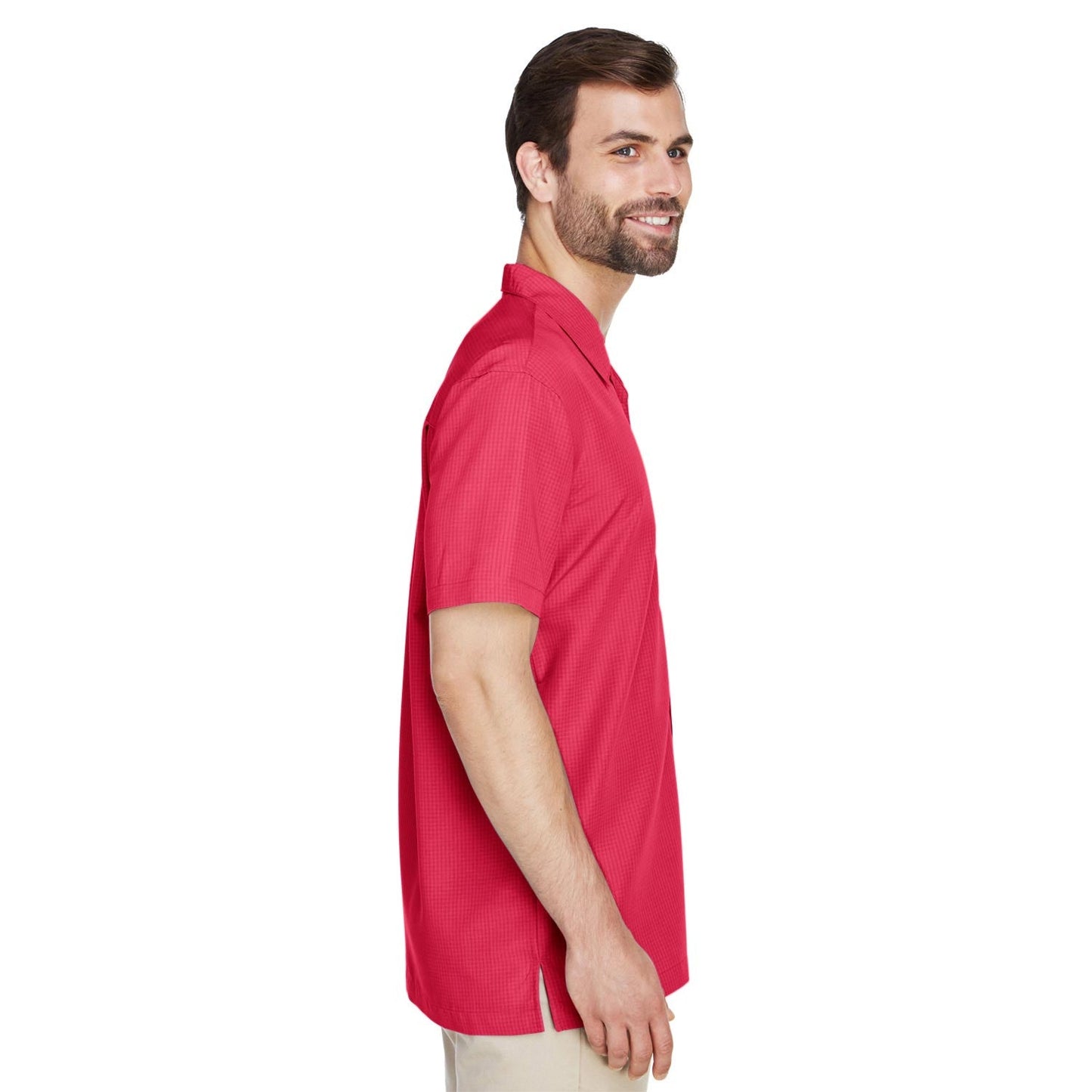 Black Button Up Shirt - Harriton - Textured Camp Style