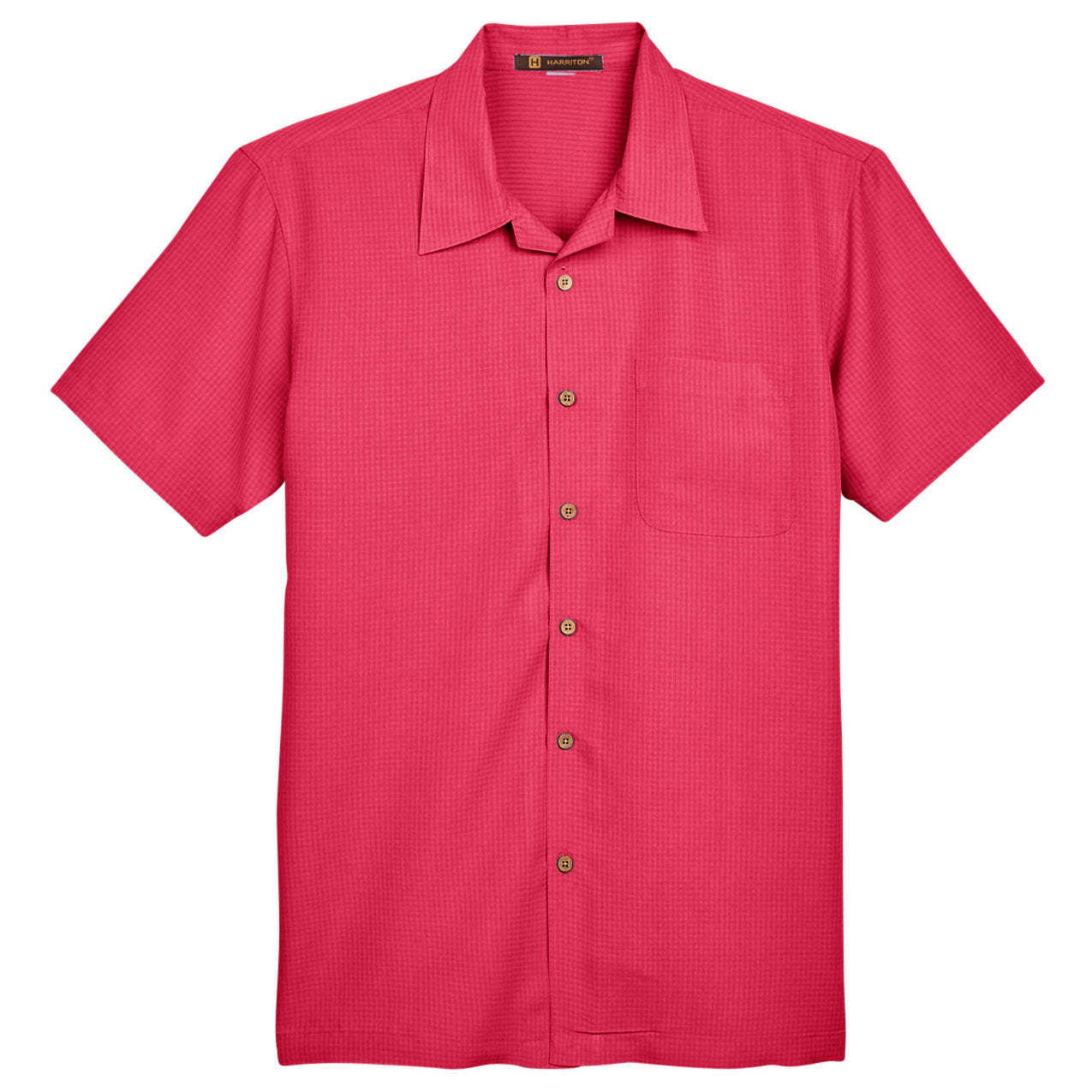 Black Button Up Shirt - Harriton - Textured Camp Style
