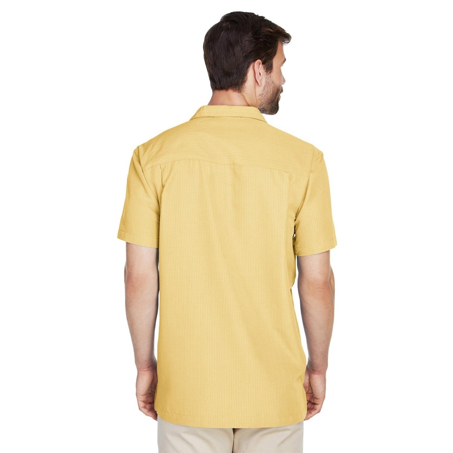 Black Button Up Shirt - Harriton - Textured Camp Style