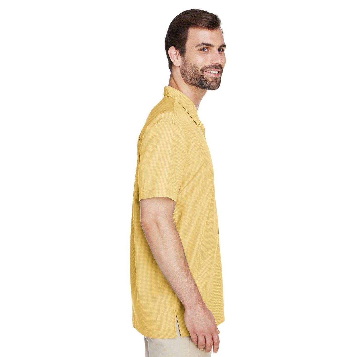 Black Button Up Shirt - Harriton - Textured Camp Style