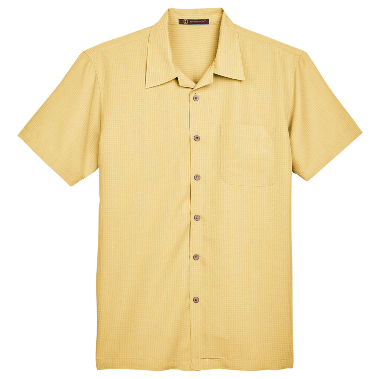 Black Button Up Shirt - Harriton - Textured Camp Style